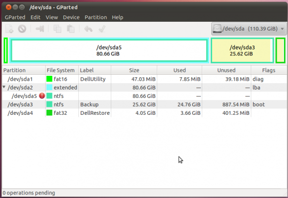 gparted full 80gb