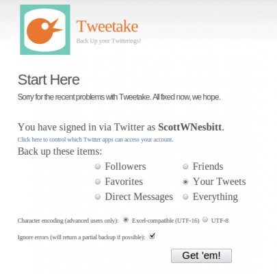 Tweetake Tweetake