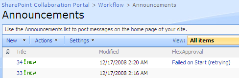Failed On Start (retrying) Failed On Start (retrying)