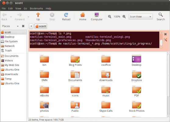 Nautilus Terminal in action Nautilus Terminal in action