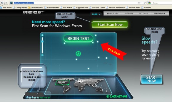 speed-test Starting the Test