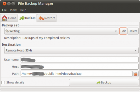 Doing a backup Doing a backup
