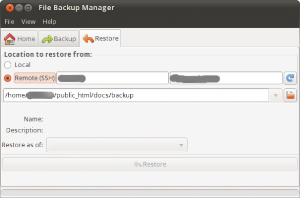 Restoring a backup Restoring a backup