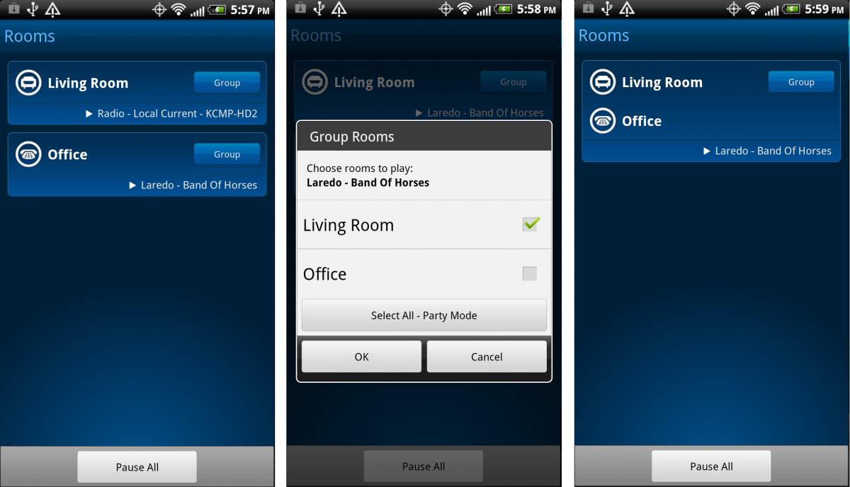 sonos android grouping
