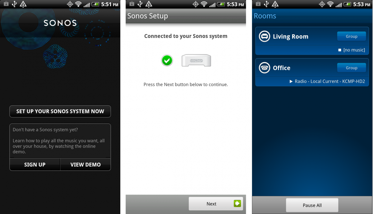 sonos android setup